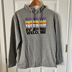 Take Pride "Everyone Welcome" Unisex Adult Hoodie Sweatshirt Gray